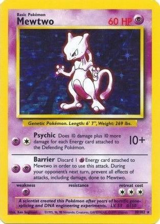 Mewtwo 010  - Holofoil Base Set - Holo Rare