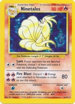 Ninetales 012  - Holofoil Base Set - Holo Rare