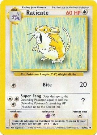 Raticate (040/102) [Base Set] Normal - Uncommon