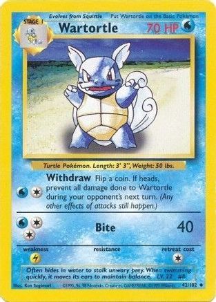 Wartortle (042/102) [Base Set] Normal - Uncommon
