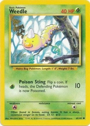 Weedle (069/102) [Base Set] Normal - Common