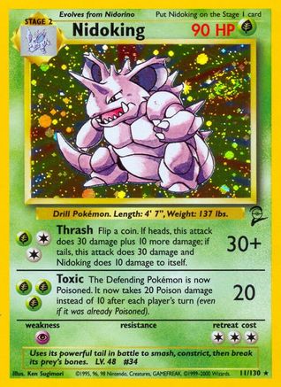Nidoking 011  - Holofoil Base Set 2 - Holo Rare