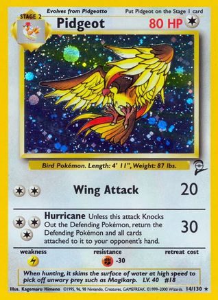 Pidgeot (014/130) [Base Set 2] Holofoil - Holo Rare