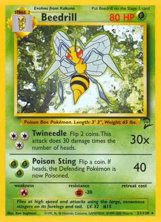 Beedrill (021/130) [Base Set 2] Normal - Rare