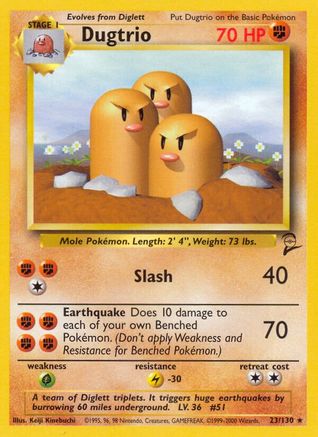 Dugtrio (023/130) [Base Set 2] Normal - Rare