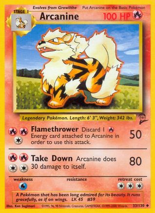 Arcanine (033/130) [Base Set 2] Normal - Uncommon