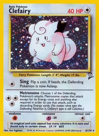 Clefairy (006/130) [Base Set 2] Holofoil - Holo Rare