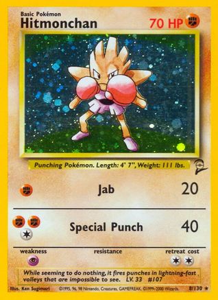 Hitmonchan (008/130) [Base Set 2] Holofoil - Holo Rare