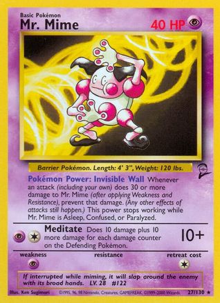 Mr. Mime 027  Base Set 2 - Rare