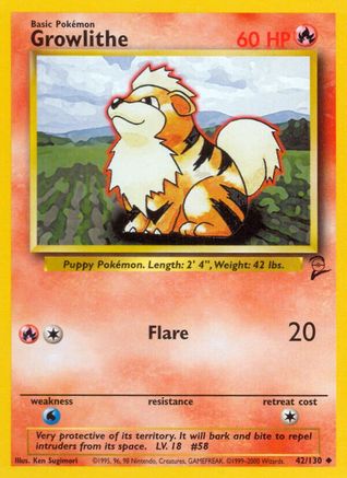 Growlithe (042/130) [Base Set 2] Normal - Uncommon