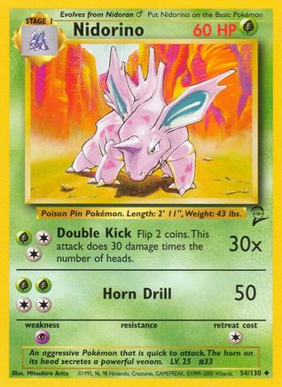 Nidorino 054  Base Set 2 - Uncommon