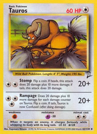 Tauros (062/130) [Base Set 2] Normal - Uncommon