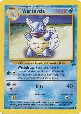 Wartortle (063/130) [Base Set 2] Normal - Uncommon
