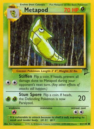 Metapod 081  Base Set 2 - Common