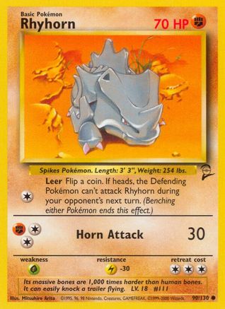 Rhyhorn (090/130) [Base Set 2] Normal - Common