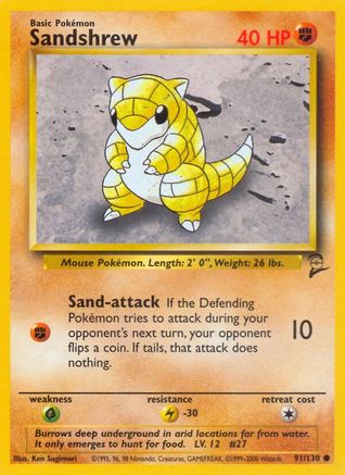 Sandshrew (091/130) [Base Set 2] Normal - Common