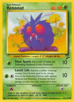 Venonat (097/130) [Base Set 2] Normal - Common