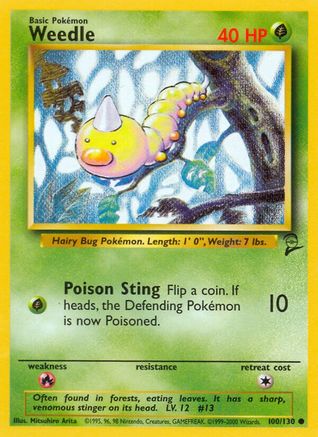 Weedle (100/130) [Base Set 2] Normal - Common