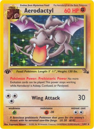 Aerodactyl (1) (1) 001  - 1st Edition Holofoil Fossil - Holo Rare