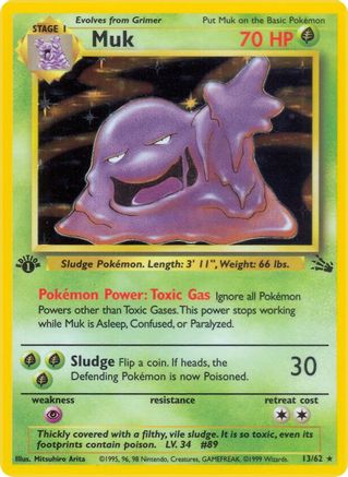 Muk (13) (13) 013  - 1st Edition Holofoil Fossil - Holo Rare