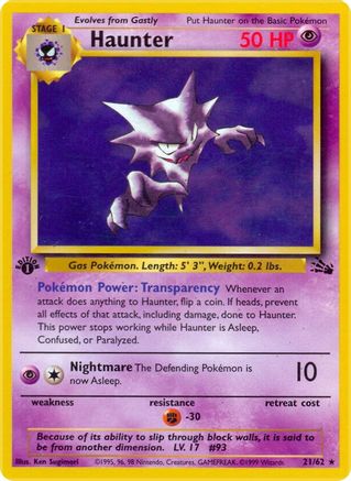 Haunter (021/62) [Fossil] 1st Edition - Rare