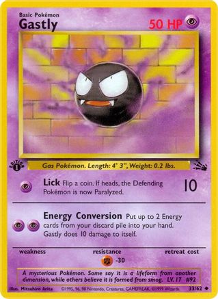 Gastly (033/62) [Fossil] 1st Edition - Uncommon