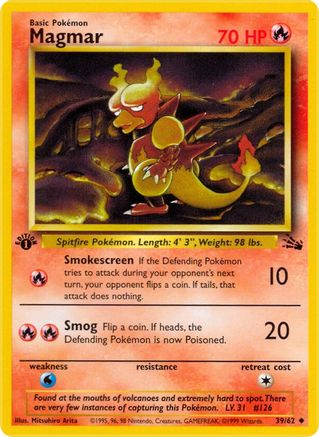 Magmar 039  - 1st Edition Fossil - Uncommon