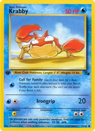 Krabby (051/62) [Fossil] 1st Edition - Common