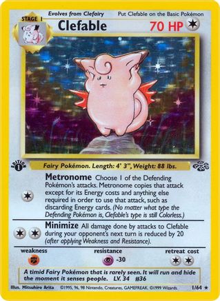 Clefable (001/64) [Jungle] 1st Edition Holofoil - Holo Rare