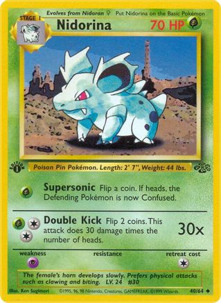 Nidorina 040  - 1st Edition Jungle - Uncommon