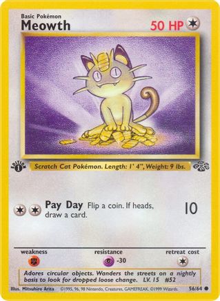 Meowth 056  - 1st Edition Jungle - Common
