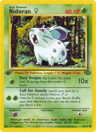 Nidoran F 057  - 1st Edition Jungle - Common