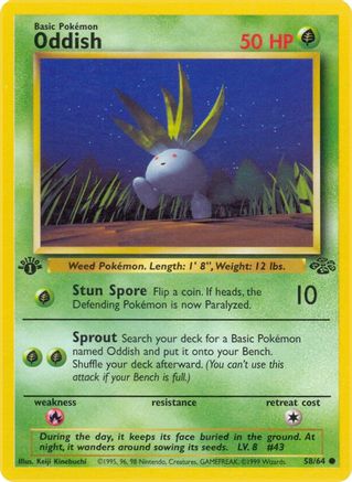 Oddish 058  - 1st Edition Jungle - Common