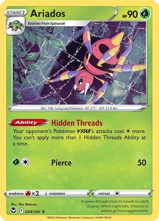Ariados (004/195) [SWSH12 Silver Tempest] Reverse Holofoil - Holo Rare