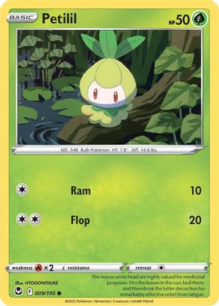 Petilil 009  - Reverse Holofoil SWSH12 Silver Tempest - Common