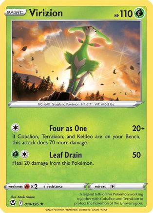Virizion (014/195) [SWSH12 Silver Tempest] Reverse Holofoil - Rare