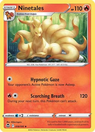 Ninetales 018  - Reverse Holofoil SWSH12 Silver Tempest - Uncommon