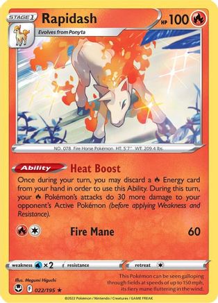 Rapidash (022/195) [SWSH12 Silver Tempest] Reverse Holofoil - Holo Rare