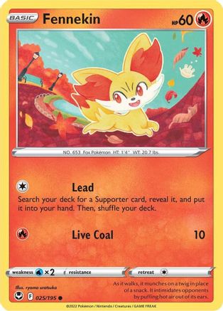 Fennekin (025/195) [SWSH12 Silver Tempest] Reverse Holofoil - Common