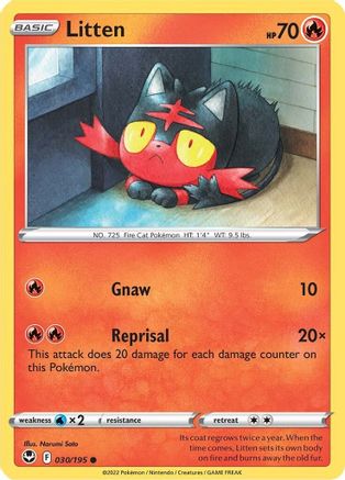Litten (030/195) [SWSH12 Silver Tempest] Reverse Holofoil - Common