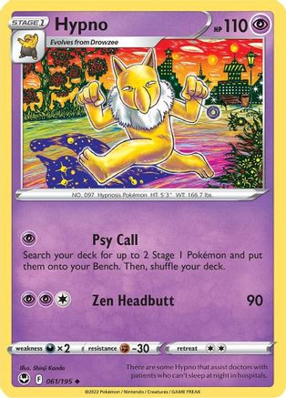 Hypno (061/195) [SWSH12 Silver Tempest] Reverse Holofoil - Uncommon