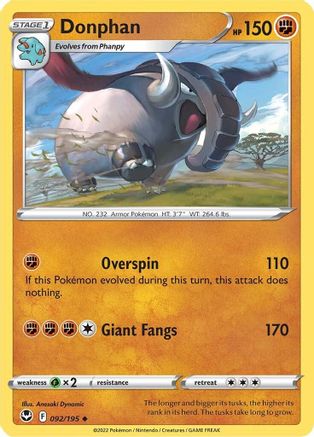 Donphan (092/195) [SWSH12 Silver Tempest] Reverse Holofoil - Uncommon