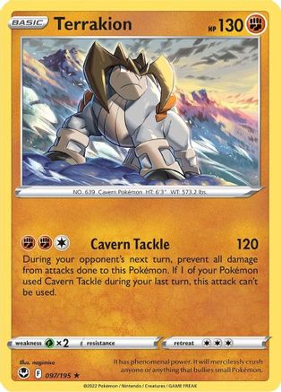 Terrakion (097/195) [SWSH12 Silver Tempest] Reverse Holofoil - Holo Rare