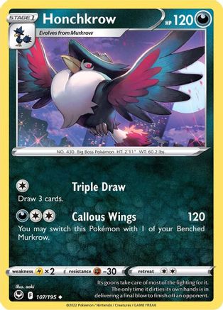 Honchkrow (107/195) [SWSH12 Silver Tempest] Normal - Uncommon