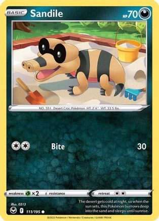 Sandile (111/195) [SWSH12 Silver Tempest] Reverse Holofoil - Common