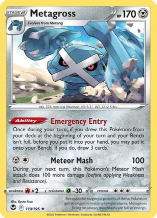 Metagross (119/195) [SWSH12 Silver Tempest] Reverse Holofoil - Holo Rare