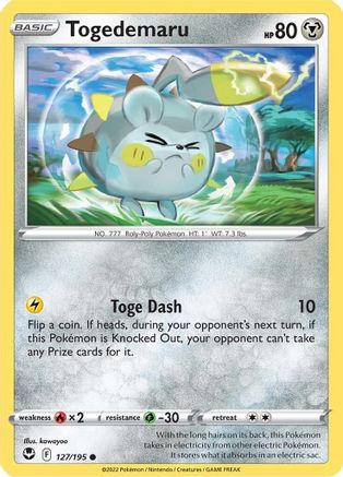 Togedemaru (127/195) [SWSH12 Silver Tempest] Reverse Holofoil - Common