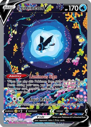 Lumineon V GG39/GG70  - Holofoil Crown Zenith Galarian Gallery - Ultra Rare