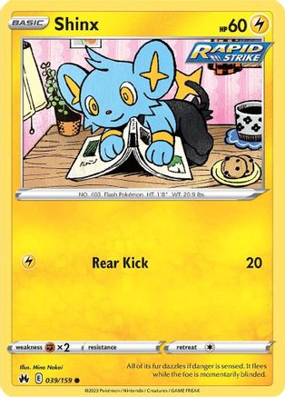 Shinx (39) (39) 039/159  - Reverse Holofoil Crown Zenith - Common