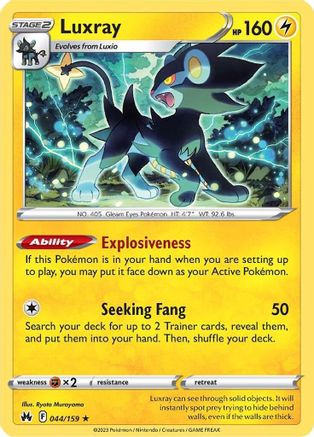 Luxray (44) (44) 044/159  - Reverse Holofoil Crown Zenith - Rare